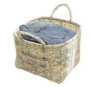 Fabric Boxes, Boho Clothes Basket, Portable Folding Laundry Hamper, Space Saving Organizer with Handle, for Toys, Bathroom, Bedroom, Home Storage Solution, 12,99 x 10,63 x 10,24 Inches
