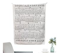 Fabric Calendar Towel 2025-42x60cm Art Towels Calendars, Fabric Wall Calendars 2025, Cloth Wall Planner | Annual Full Year Hanging Calendar Poster For Home, Bedroom, Living Room Decor