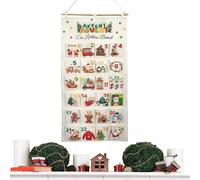 Fabric Christmas Advent | 60x115cm Candy Bag 24 Days, Cloth Countdown, Reusable Cloth Countdown Calendar, Stitched | For The Season: A Fabric
