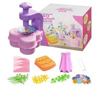 Fabric Flower Kit, Crafting Bouquet Toy, Beginner Game, Colorful Soft Materials, Lightweight and Safe, Creative Presents Activity, for Kids Home Birthday Use, 5.71x5.12x7.68 Inches