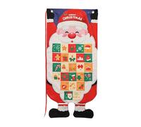 Fabric Holiday Countdown Calendar - 24 Days Decorative Storage Pocket Organizer, Reusable Hanging Bag Display | Festive Family Activity For Home Living Room Bedroom School Party Winter Celebration