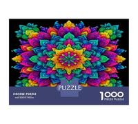 Fabric Mandala Art Puzzle 1000 Pezzi - Cartone Di Alta Qualità & Puzzle Impossibile Soft Vibrant Petals - Per Adulti 70x50cm/1000pcs Regalo Di San Valentino