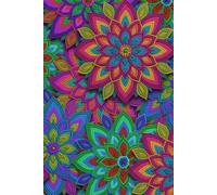 Fabric Mandala Floral Journal with Colorful Bohemian Textile Pattern