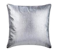 Fabric Mart Direct Argento 60x60 cm Finta Ecopelle Fodere Per Cuscino, Ecopelle Martellata, Ecopelle Metallizzata Federa Cuscino, Moderno Tinta Unita Euro Pillow Sham - Silver Leather Strokes
