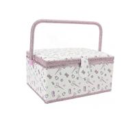 Fabric Sewing Basket Large Capacity with Removable Tray Sewing Storage And Organizer Case for Kids Beginners
