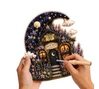 Fabric Stamping Set | Beginner Punch Needle Kits Flower Mushroom House