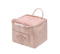 Fabric Storage Basket - Tote Organizer with Boho Quilted Design and Handle, Stylish Multi-Purpose Storage Solution, Home Organization for Diaper Bags, Clothes, Outdoor Activities, 12.6x9.84x10.24inch