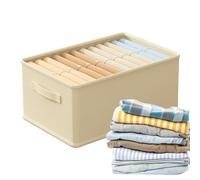 Fabric Storage Bins - 44x25x20cm Foldable Storage Box With Handles | Wardrobe Organization And Storages Box | Closet Baskets For Organizing Books, Clothes StorageBox For Living Room, Clothing Storages