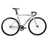 FabricBike AERO - Fixed Gear Bicicletta, Single Speed Fixie Completa mozzo, Telaio in Alluminio e Forcella in carbonio, Ruote 28, 5 Colori, 3 Dimensioni, 7.95 kg (Taglia M) (Grey & Black, L-58cm)