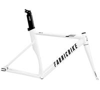 FabricBike Aero - Telaio per Biciclette Fixie, Fixed Gear, Single Speed, Telaio in Alluminio y Forcella in Carbonio, 5 Colori, 2.145 g (Taglia M) (Glossy White & Black, L-58cm)