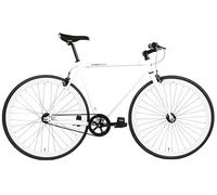 FabricBike Original - Bicicletta a scatto fisso, 28 pollici, Fixie Bike, Single Speed, Telaio Hi-Ten Acier, 10,45 kg (taglia M) (Glossy White, L-58cm)