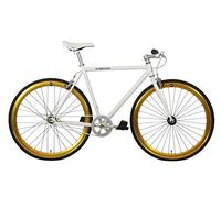 FabricBike Original, Bicicletta Fixie Gioventù Unisex, Bianco e Oro, S-49cm