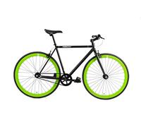 FabricBike Original, Bicicletta Fixie Gioventù Unisex, Matte Black & Green, M-53cm