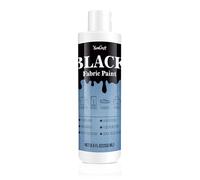 Fabricoat - Vernice per tessuti permanente, 250 ml, non tossica, per abbigliamento, colore medio, morbido, per lavori fai da te, magliette, scarpe, jeans, tela, pelle, colore nero, 250 ml