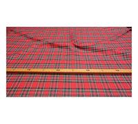 Fabrics-City rosso/verde tessuto tartan scozzese di cotone, motivo a quadri highland, ideale per kilt, abbigliamento medievale, decorazioni britanniche e progetti craft, 2978