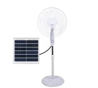 FABRILAMP Frontera Ventilatore Solare da Terra Bianco 20w 3velocità 5pale Batteria al Litio Fissa e Rotante Regx43x38cm