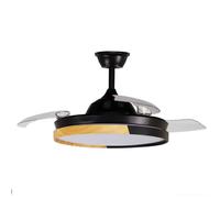 FABRILAMP Ventola DC Emperor 72W Nero/Faggio 3 Pale orientabili