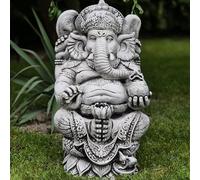 FABRIQ Figura grande in pietra Ganesha, figura di elefante Ganesha, statuetta di Buddha, resistente alle intemperie, 57 kg, 62 cm