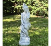 FABRIQ Statua di donna "Herold della Primavera", 66 cm, statuetta in pietra | 18 kg, resistente alle intemperie, resistente al gelo