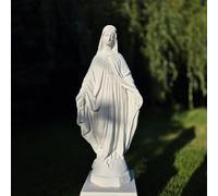 FABRIQ Statua di Santa Madonna, grande Vergine Maria in pietra massiccia (altezza 63 cm, 16 kg), scultura cattolica per chiesa, giardino e casa, regalo religioso e madre di Dio