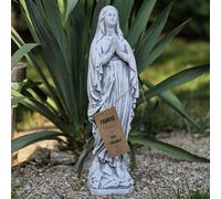 FABRIQ Statua di santo in pietra artificiale, 38 cm, grigio, resistente alle intemperie, dipinta a mano, decorazione religiosa