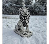 FABRIQ Statuetta da giardino a forma di leone, in plastica, resistente alle intemperie, piegata e lavorata a mano, massiccia, 36 cm, 11 kg