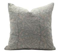 Fabritual Federa per cuscino in lino con stampa a blocchi fatta a mano, 40,6 x 40,6 cm, con cerniera, per soggiorno, divano, sedia e divano, decorazione autunnale, design bohémien, decorazione per la