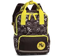 Fabrizio Zaino per bambini con toppa in gomma e strisce riflettenti, 23 x 30 x 12 cm, 3-6 anni, Nero, taglia unica, Classico