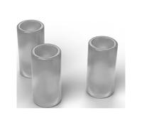 FabStack Distanziali M10 100 pezzi Trasparente | 15 x 10,5 x 30 mm (esterno x foro x altezza) | Distanziatori in plastica PETG senza filettatura, boccole rotonde, stampati in Germania