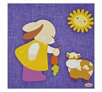 Fabula Linea Home - Album Portafoto Diario Nascita Formato 19x25 cm 28 Pagine - Applicazioni in Legno - cod. 1545 - Copertina Colore 303 Violetto