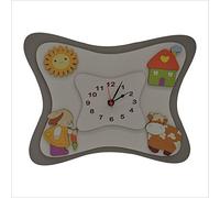 Fabula Linea Home - Orologio da Parete Medio in Legno 35x24 cm - cod. 1508 - Colore Bianco e Tortora