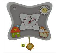Fabula Linea Home - Orologio Pendolo Home da Parete Piccolo con Pendaglio in Legno 30x26 cm - cod. 1807d