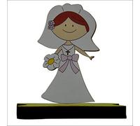 Fabula - PortaFoto con Mollettina Ricordino Aprifesta Segnaposto Bomboniera Sacramento Prima Comunione Personalizzabile in Legno Altezza 8 cm Circa - cod. 1926a