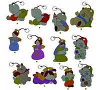 Fabula - Set 12 Portachiavi Personalizzabili Colorati per Nascita Battesimo Comunione in Legno Altezza 6-7 cm Circa - cod. 1820