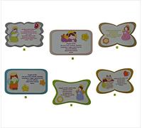 Fabula - Set 6 Preghiere da Parete Stampata su Pannello con Applicazioni in Legno Dimensioni 32x21 cm - Preghiera cod. 1813