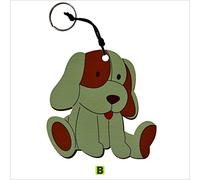 Fabula - Set da 3 Portachiavi (€ 2,90/pz) Cagnolino Personalizzabile per Nascita Battesimo Comunione in Legno Altezza 6-7 cm Circa - cod. 1819b