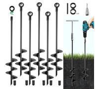Fabulas Ancoraggi a terra da avvitare, 45,7 cm, kit di ancoraggio a terra resistente, 6 pezzi, ancoraggi a spirale per trampolino, picchetti in metallo ad alto vento, per capannoni per cani, tende