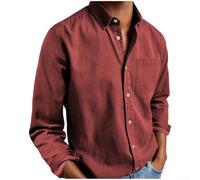 FABULETTA Camicia da uomo in poliestere, a maniche lunghe, facile da | Vestibilità aderente, tessuto traspirante, ideale per le giornate calde, facile da pulire, lavabile in lavatrice
