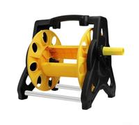 FABULETTA Carrello avvolgitubo da giardino robusto e portatile con connettore angolato, supporto affidabile per tubo dell'acqua con montaggio adattabile e struttura di smontaggio rapido (giallo)