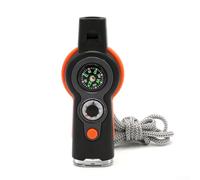 FABULETTA Fischietto di sopravvivenza 7 in 1 multifunzione con luce a LED per bussola termometro per spedizioni all'aperto soccorso sportivo