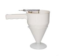 FABULETTA Imbuto per pancake e pastella controllato di precisione, in acciaio inox, con supporto, strumento di cottura per crêpe, takoyaki, muffin, cupcake, cialde, torte e salsa per pizza (A)