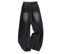 FABULETTA Jeans dritti da donna in poliestere e cotone per Y2K | Vita alta, taglio ampio, vestibilità ampia, taglie dalla S alla 2XL, ideale per qualsiasi figura