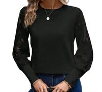 FABULETTA Maglietta da donna a maniche lunghe, scollo rotondo, elegante | design a maniche lunghe, scollo rotondo, vestibilità larga, elegante e casual, taglie dalla S alla XL