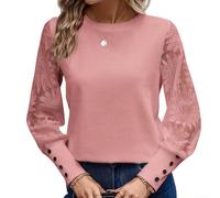 FABULETTA Maglietta da donna a maniche lunghe, scollo rotondo, elegante | design a maniche lunghe, scollo rotondo, vestibilità larga, elegante e casual, taglie dalla S alla XL