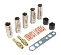 FABULETTA MIG MAG 15AK Accessori per saldatura adatti per bruciatori MB15, set da 20 pezzi con ugello in rame e ugello di contatto M6 0,8 mm, Merkle GYS per güde