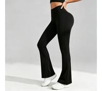 FABULETTA Pantaloni estivi da donna in poliestere, elasticizzati, lunghezza | Taglio a vita alta, effetto pancia, leggermente svasato, vestibilità perfetta per ogni figura
