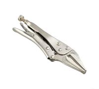 FABULETTA Pinze di bloccaggio da 16,5 cm, morsa a becco lungo, morsetto con rilascio a grilletto, ganasce temprate per lavorazione, saldatura, rettifica, argento, 1 pezzo