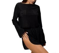 FABULETTA Set da 2 pezzi da donna a maniche lunghe per top e pantaloncini | Set da 2 pezzi, a maniche lunghe, pantaloncini abbinati, taglio alla moda, per primavera e inverno