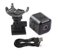 FABULETTA Telecamera di sorveglianza wireless HD per MINI 1080P citofono bidirezionale a infrarossi per il monitoraggio dell'auto domestica con supporto e cavo dati nero