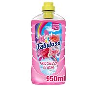 Fabuloso Detersivo Pavimenti Freschezza di Rosa 950ml | Detergente Multiuso | 100% Pulizia Istantanea | Profumo per 24 ore | Formula Biodegradabile al 98% | 99% Ingredienti di Origine Naturale